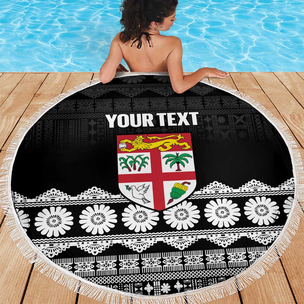 Fiji Tapa Rugby Custom Beach Blanket Go Fijiana LT14 - Polynesian Pride