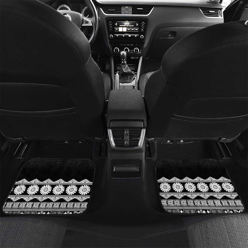 Fiji Tapa Rugby Custom Car Mats Go Fijiana LT14 Set 2pcs - Back Black - Polynesian Pride