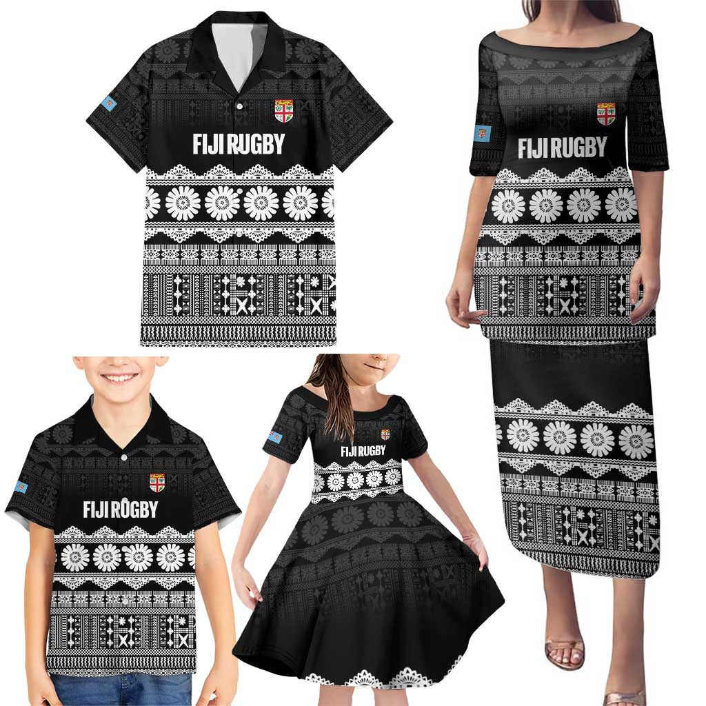 Fiji Tapa Rugby Custom Family Matching Puletasi and Hawaiian Shirt Go Fijiana - Polynesian Pride