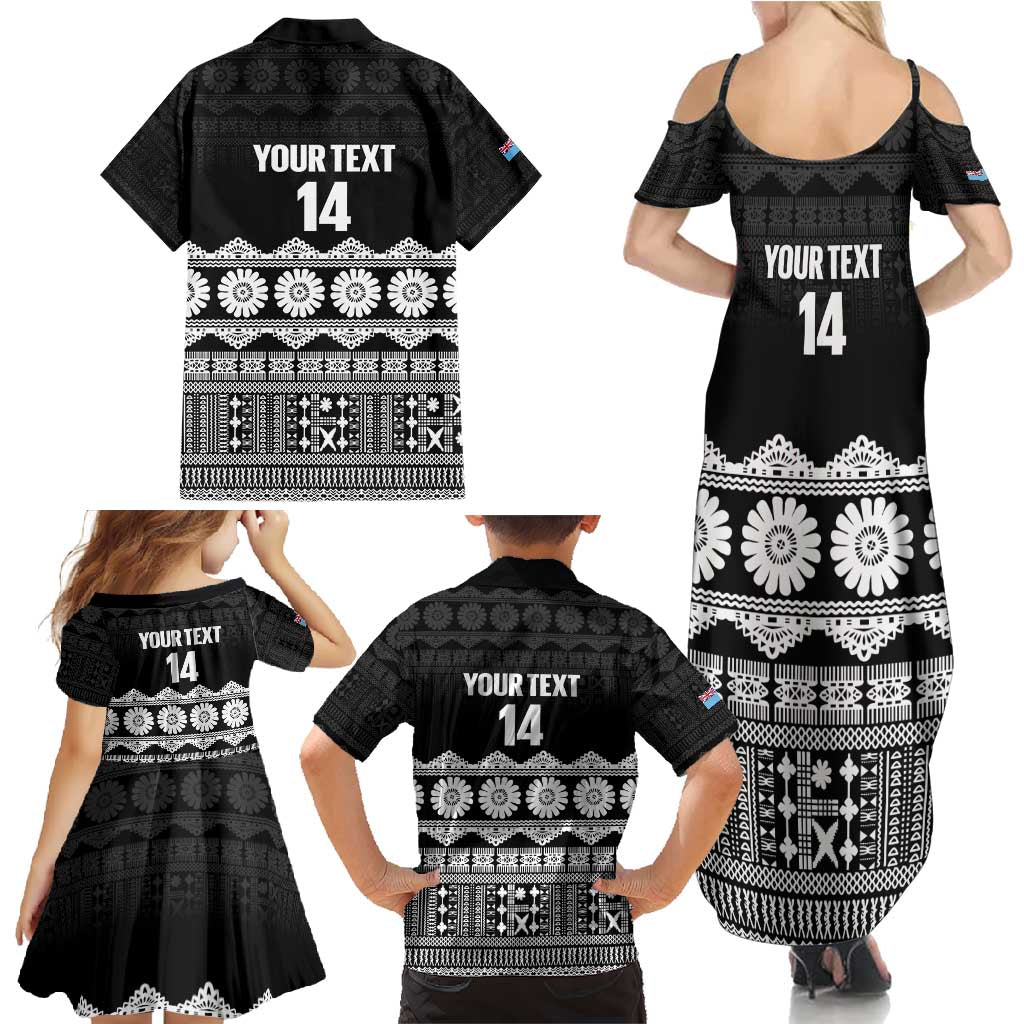 Fiji Tapa Rugby Custom Family Matching Summer Maxi Dress and Hawaiian Shirt Go Fijiana - Polynesian Pride