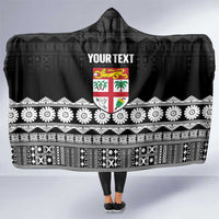 Fiji Tapa Rugby Custom Hooded Blanket Go Fijiana LT14 One Size Black - Polynesian Pride