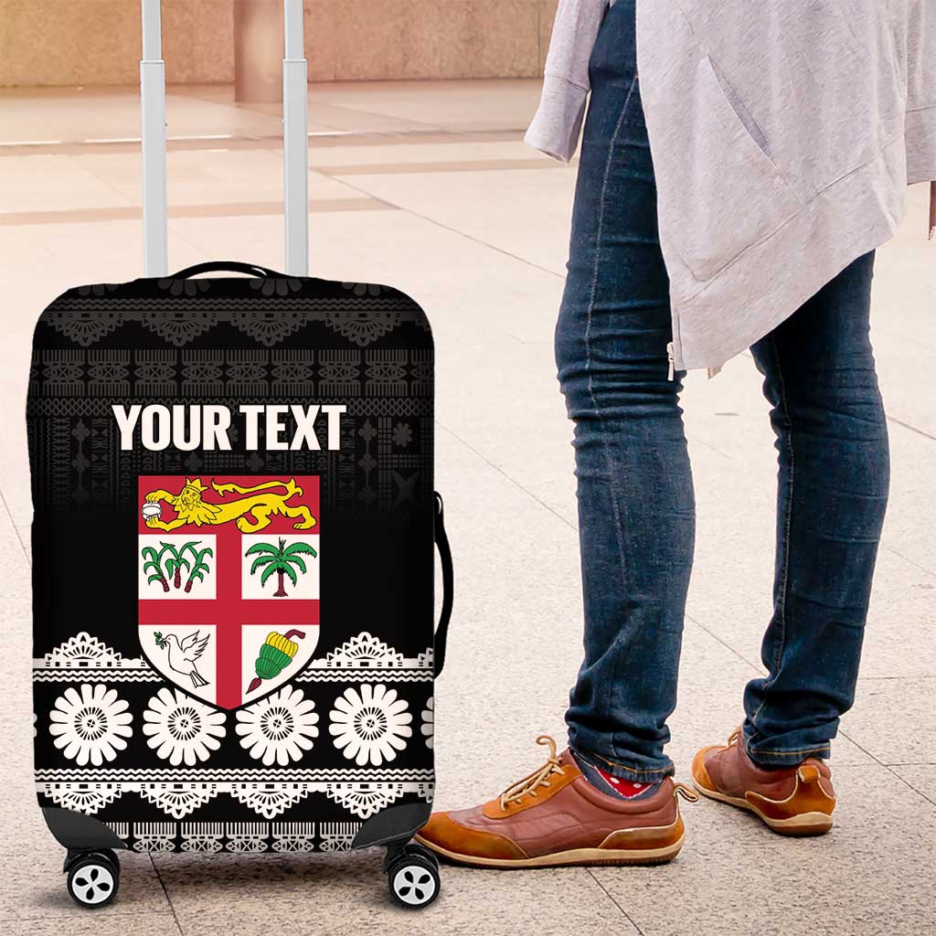 Fiji Tapa Rugby Custom Luggage Cover Go Fijiana - Polynesian Pride