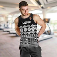 Fiji Tapa Rugby Custom Men Tank Top Go Fijiana LT14 Black - Polynesian Pride