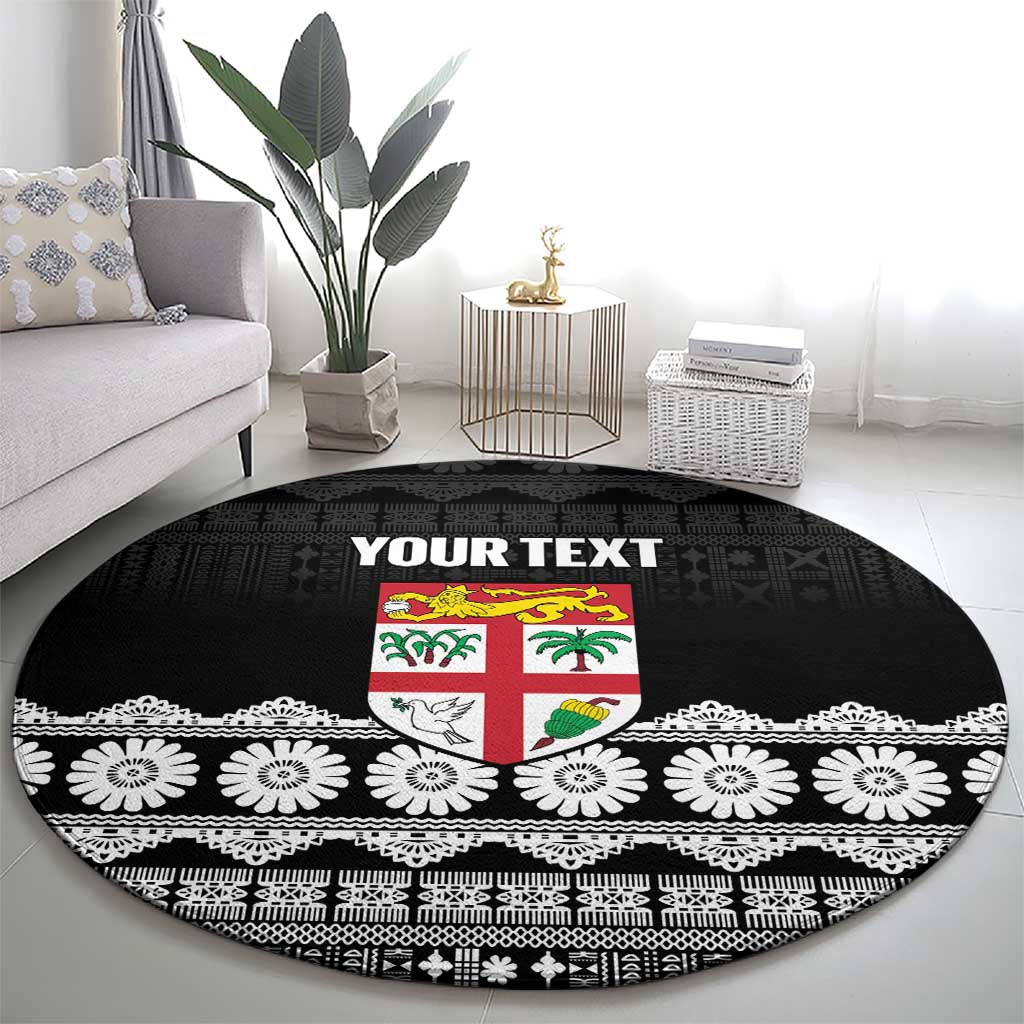 Fiji Tapa Rugby Custom Round Carpet Go Fijiana - Polynesian Pride