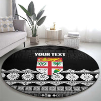 Fiji Tapa Rugby Custom Round Carpet Go Fijiana - Polynesian Pride