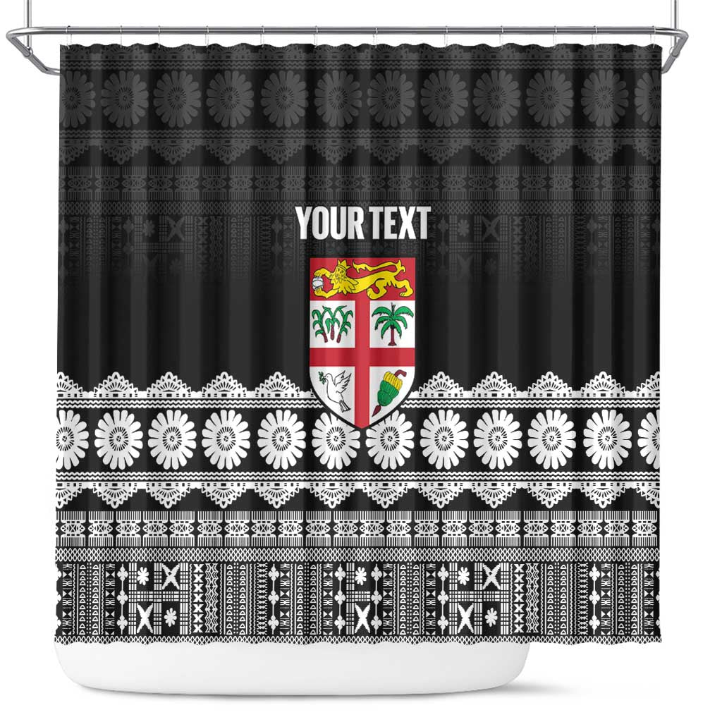 Fiji Tapa Rugby Custom Shower Curtain Go Fijiana - Polynesian Pride