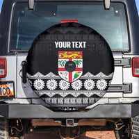 Fiji Tapa Rugby Custom Spare Tire Cover Go Fijiana LT14 Black - Polynesian Pride