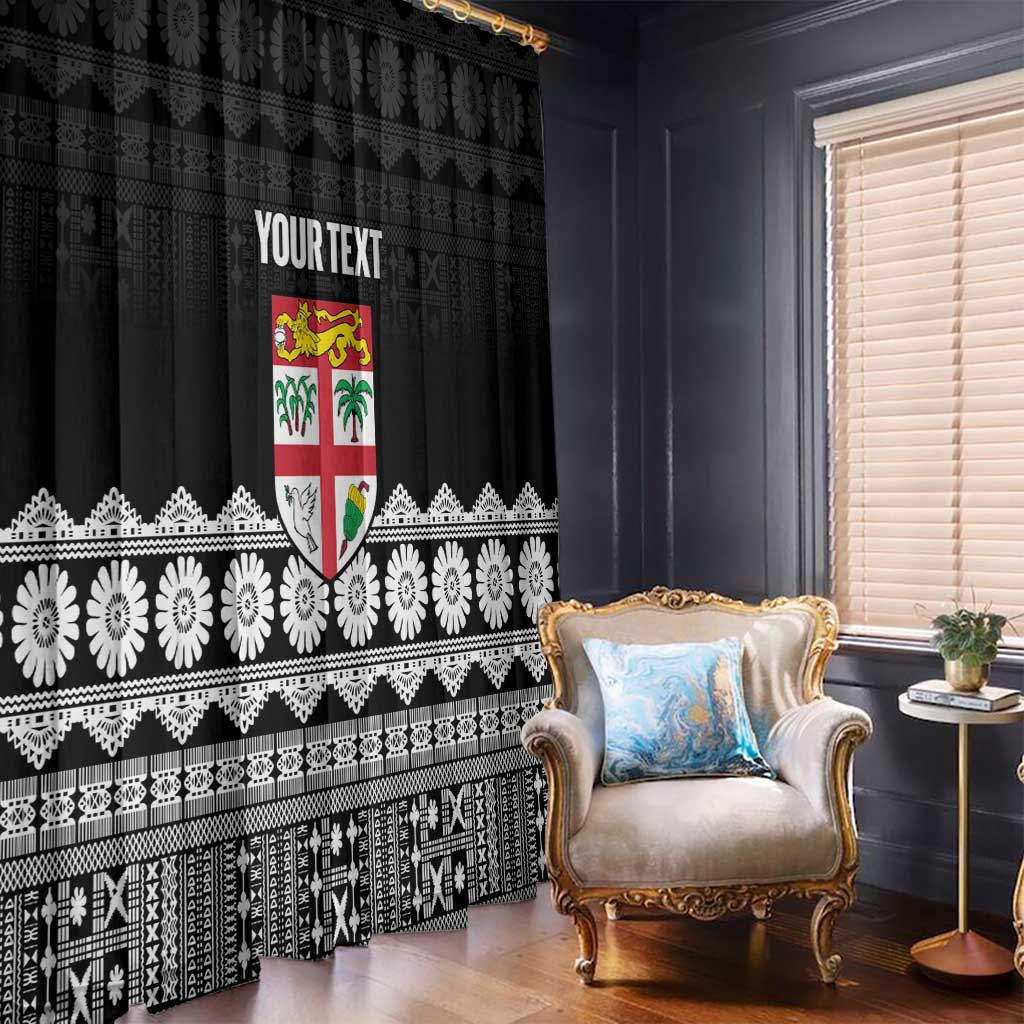 Fiji Tapa Rugby Custom Window Curtain Go Fijiana - Polynesian Pride
