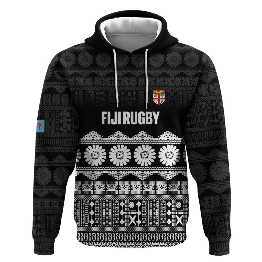 Fiji Tapa Rugby Custom Zip Hoodie Go Fijiana - Polynesian Pride