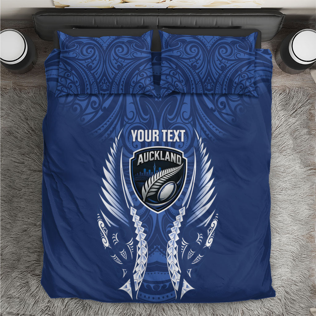 Auckland 2026 Rugby Custom Bedding Set NZ Maori Silver Fern