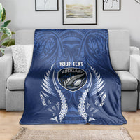 Auckland 2026 Rugby Custom Blanket NZ Maori Silver Fern