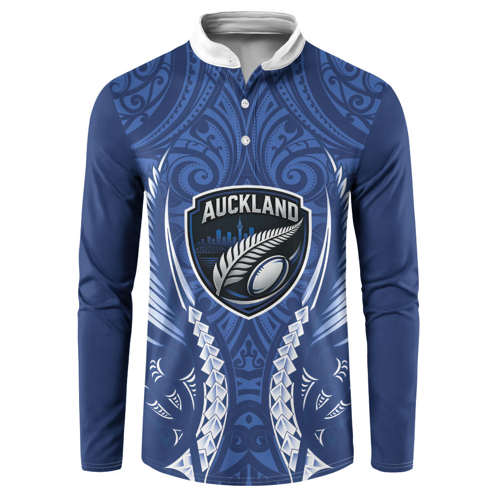Auckland 2026 Rugby Custom Button Sweatshirt NZ Maori Silver Fern