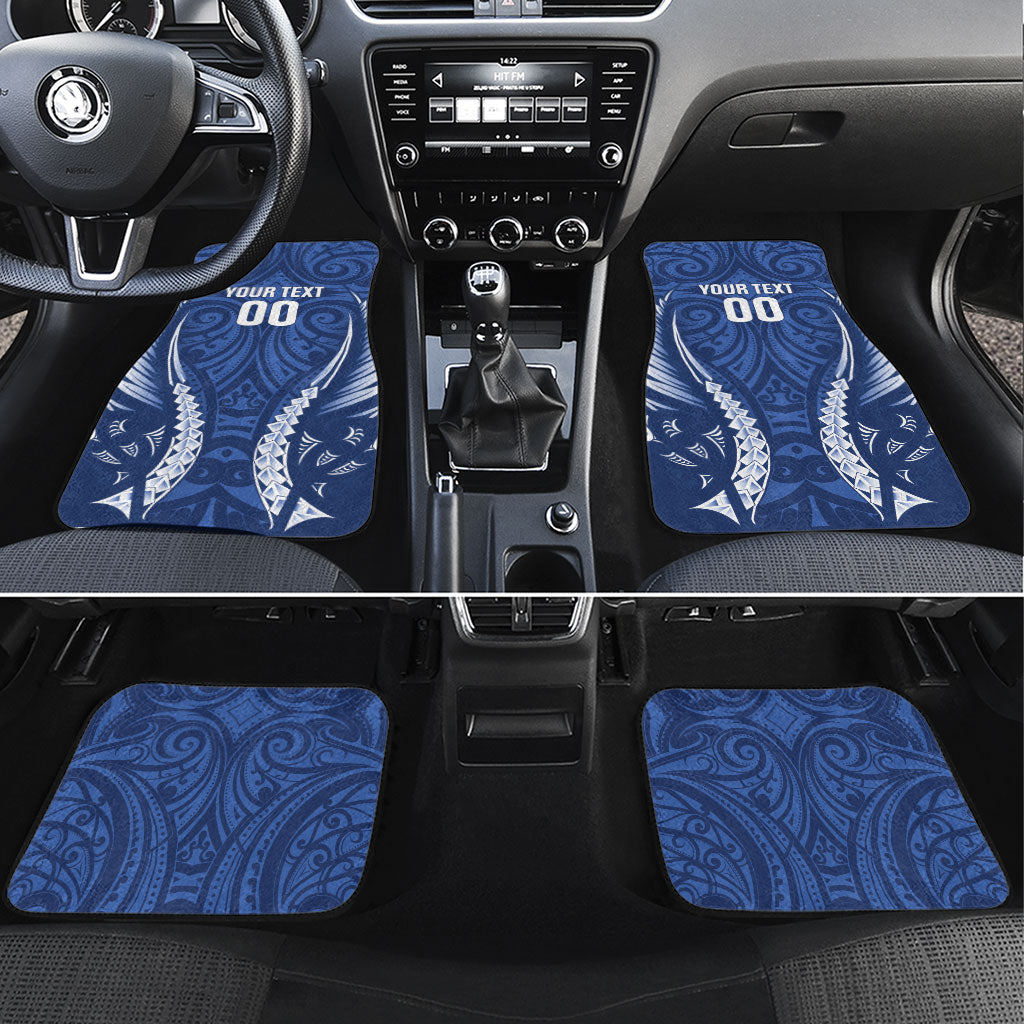 Auckland 2026 Rugby Custom Car Mats NZ Maori Silver Fern LT14 Set 4pcs Blue - Polynesian Pride