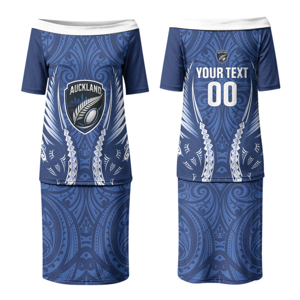 Auckland 2026 Rugby Custom Couples Matching Puletasi and Hawaiian Shirt NZ Maori Silver Fern LT14 - Polynesian Pride