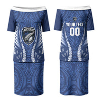 Auckland 2026 Rugby Custom Couples Matching Puletasi and Hawaiian Shirt NZ Maori Silver Fern LT14 - Polynesian Pride