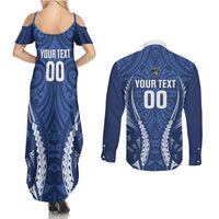 Auckland 2026 Rugby Custom Couples Matching Summer Maxi Dress and Long Sleeve Button Shirt NZ Maori Silver Fern