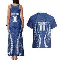 Auckland 2026 Rugby Custom Couples Matching Tank Maxi Dress and Hawaiian Shirt NZ Maori Silver Fern