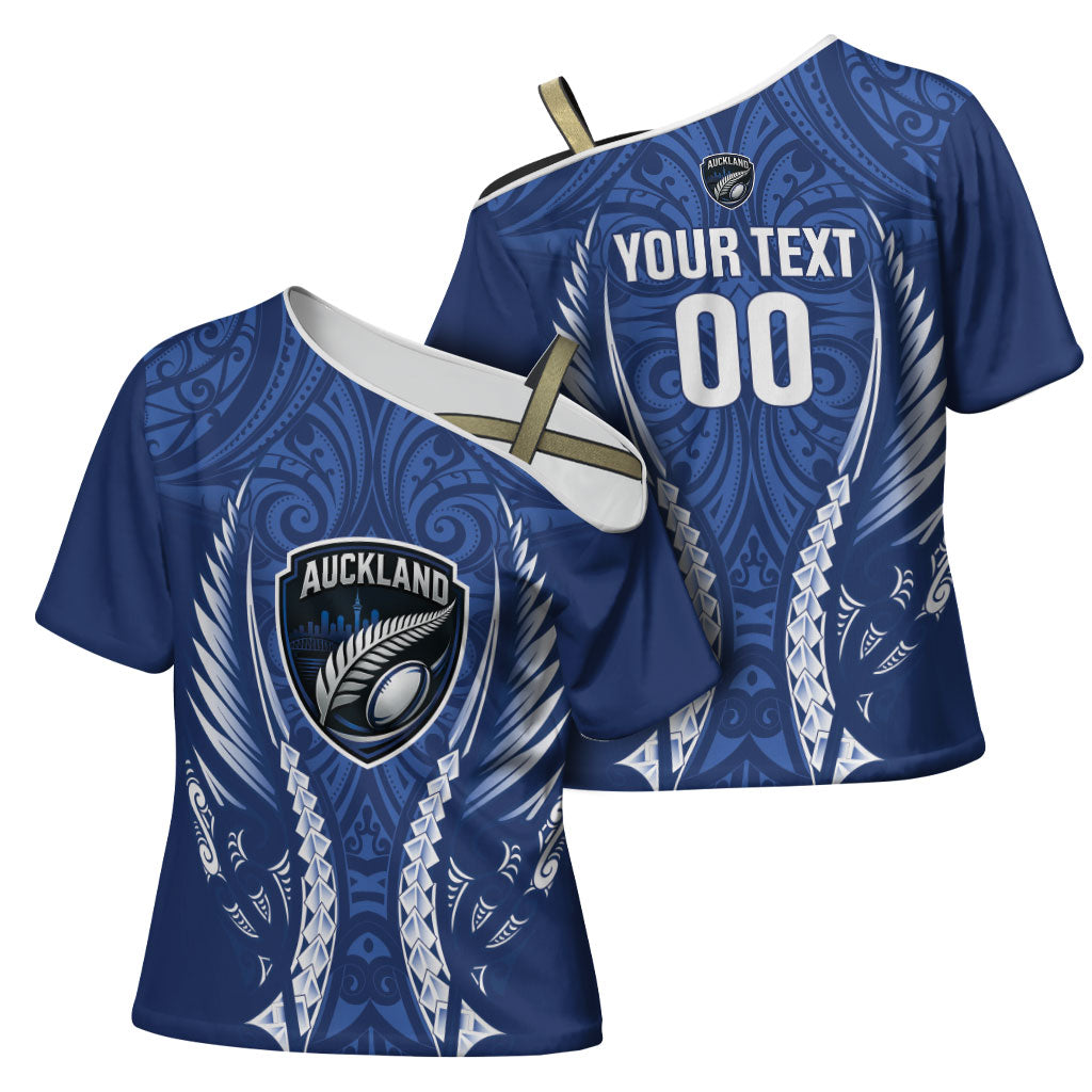 Auckland 2026 Rugby Custom Cross Shoulder Shirt NZ Maori Silver Fern
