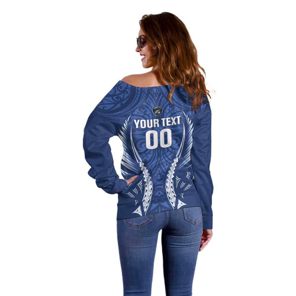 Auckland 2026 Rugby Custom Off Shoulder Sweater NZ Maori Silver Fern