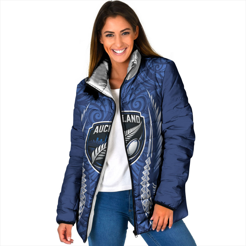 Auckland 2026 Rugby Custom Padded Jacket NZ Maori Silver Fern