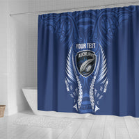 Auckland 2026 Rugby Custom Shower Curtain NZ Maori Silver Fern