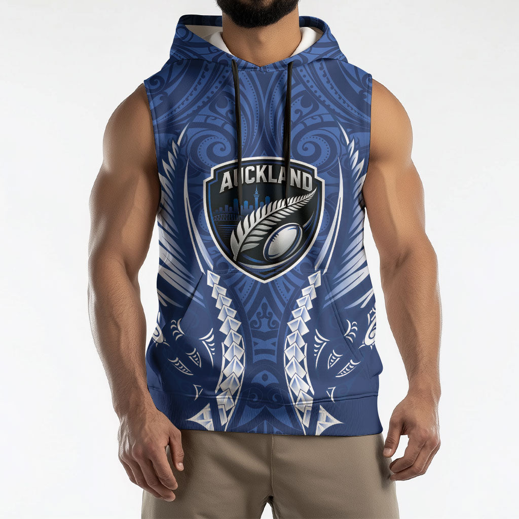 Auckland 2026 Rugby Custom Sleeveless Hoodie NZ Maori Silver Fern