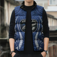 Auckland 2026 Rugby Custom Sleeveless Puffer Jacket NZ Maori Silver Fern