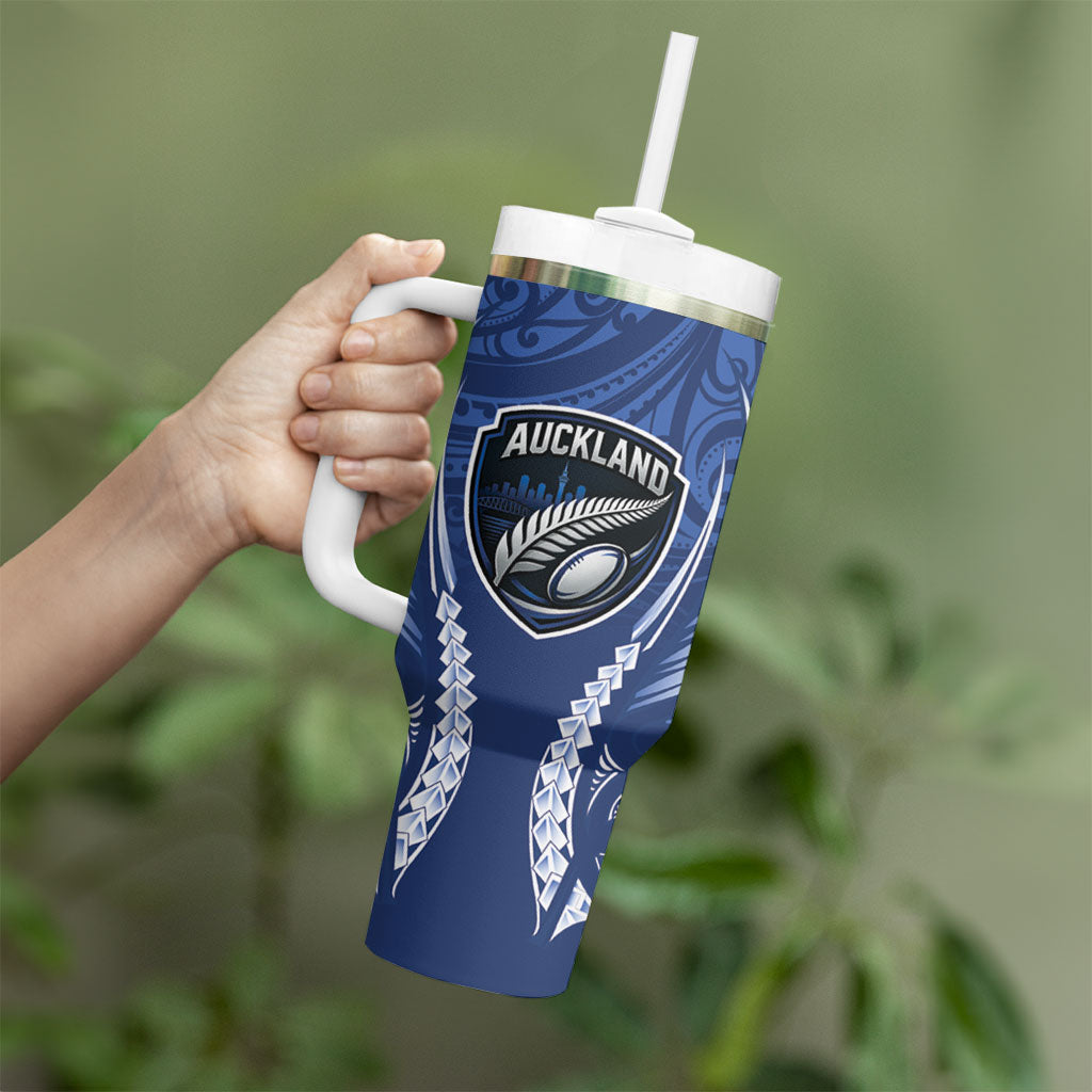 Auckland 2026 Rugby Custom Tumbler With Handle NZ Maori Silver Fern