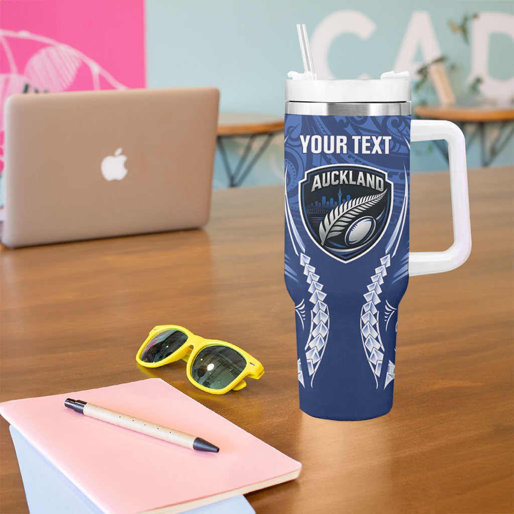 Auckland 2026 Rugby Custom Tumbler With Handle NZ Maori Silver Fern