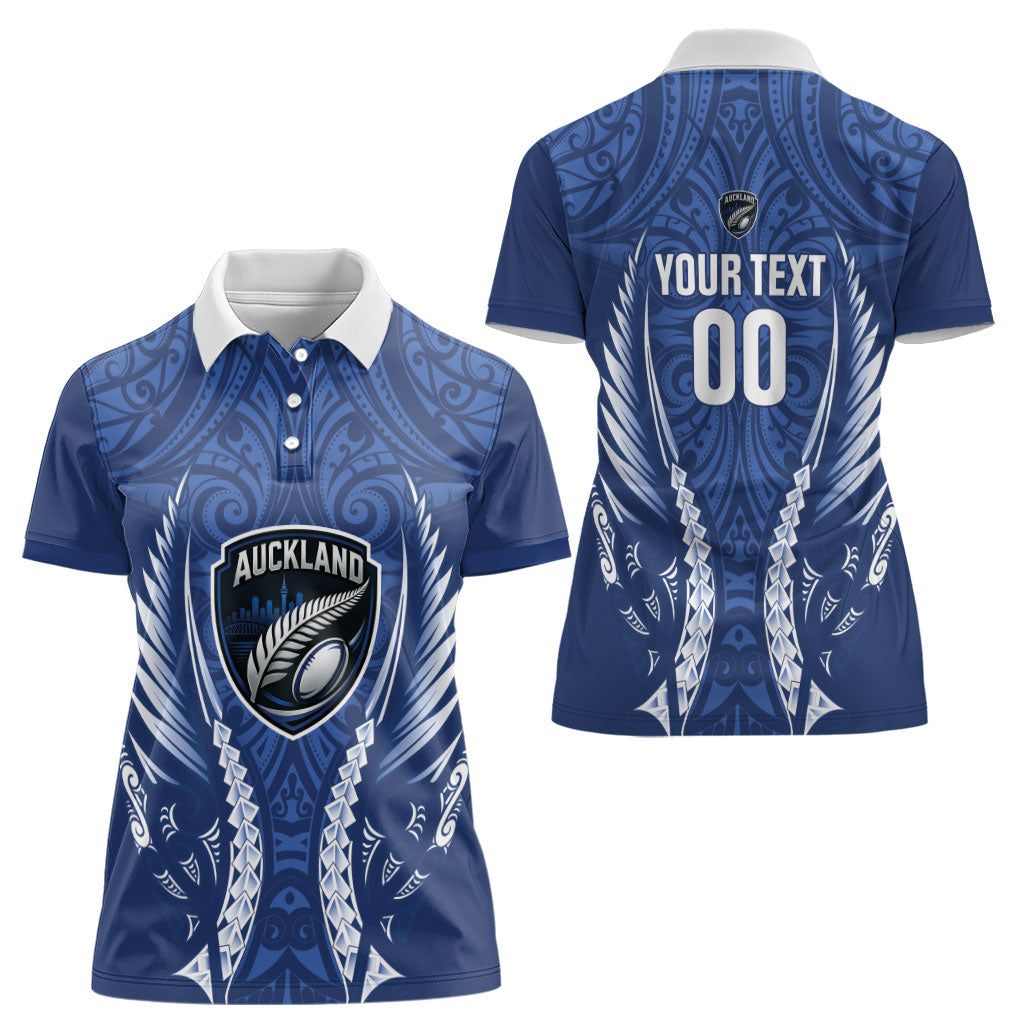 Auckland 2026 Rugby Custom Women Polo Shirt NZ Maori Silver Fern