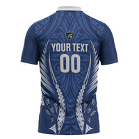 Auckland 2026 Rugby Custom Zipper Polo Shirt NZ Maori Silver Fern