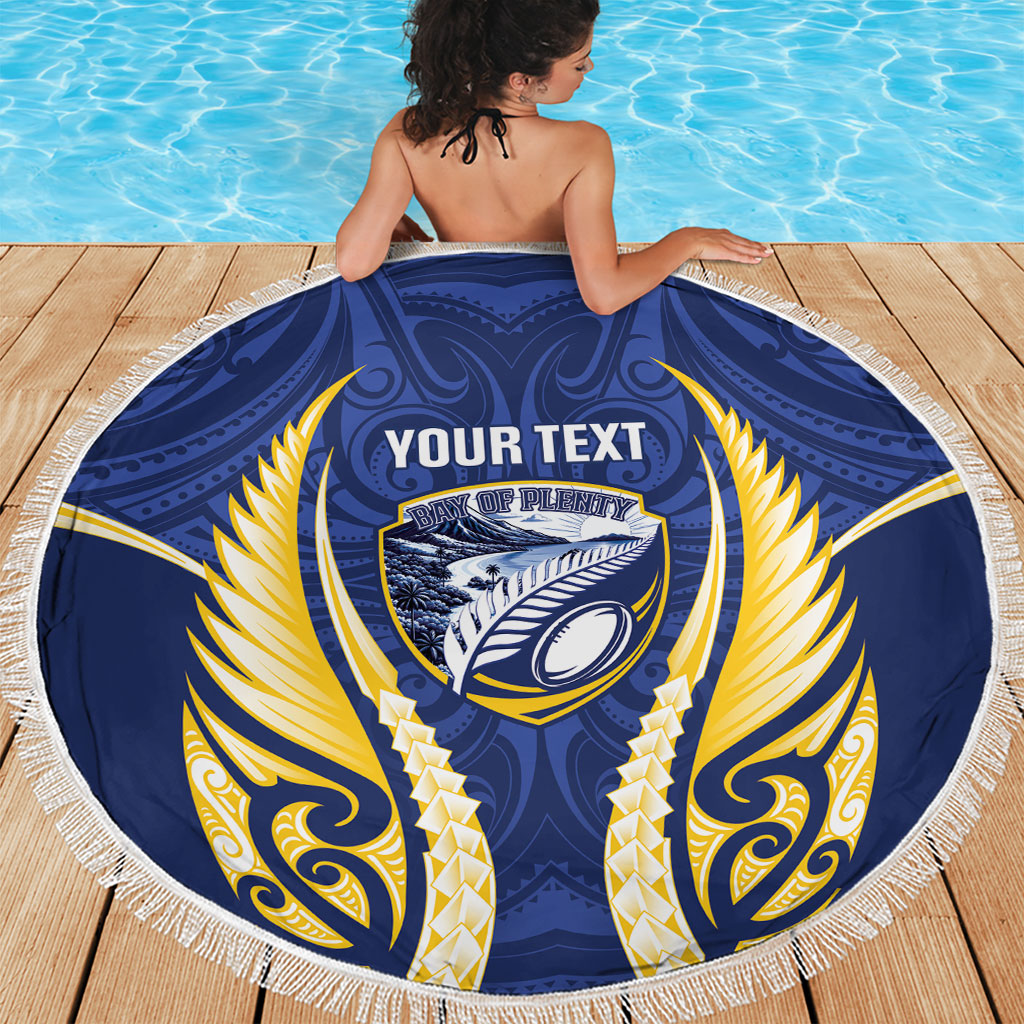 Bay of Plenty 2026 Rugby Custom Beach Blanket NZ Maori Silver Fern