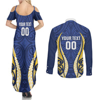 Bay of Plenty 2026 Rugby Custom Couples Matching Summer Maxi Dress and Long Sleeve Button Shirt NZ Maori Silver Fern