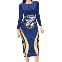 Bay of Plenty 2026 Rugby Custom Family Matching Long Sleeve Bodycon Dress and Hawaiian Shirt NZ Maori Silver Fern