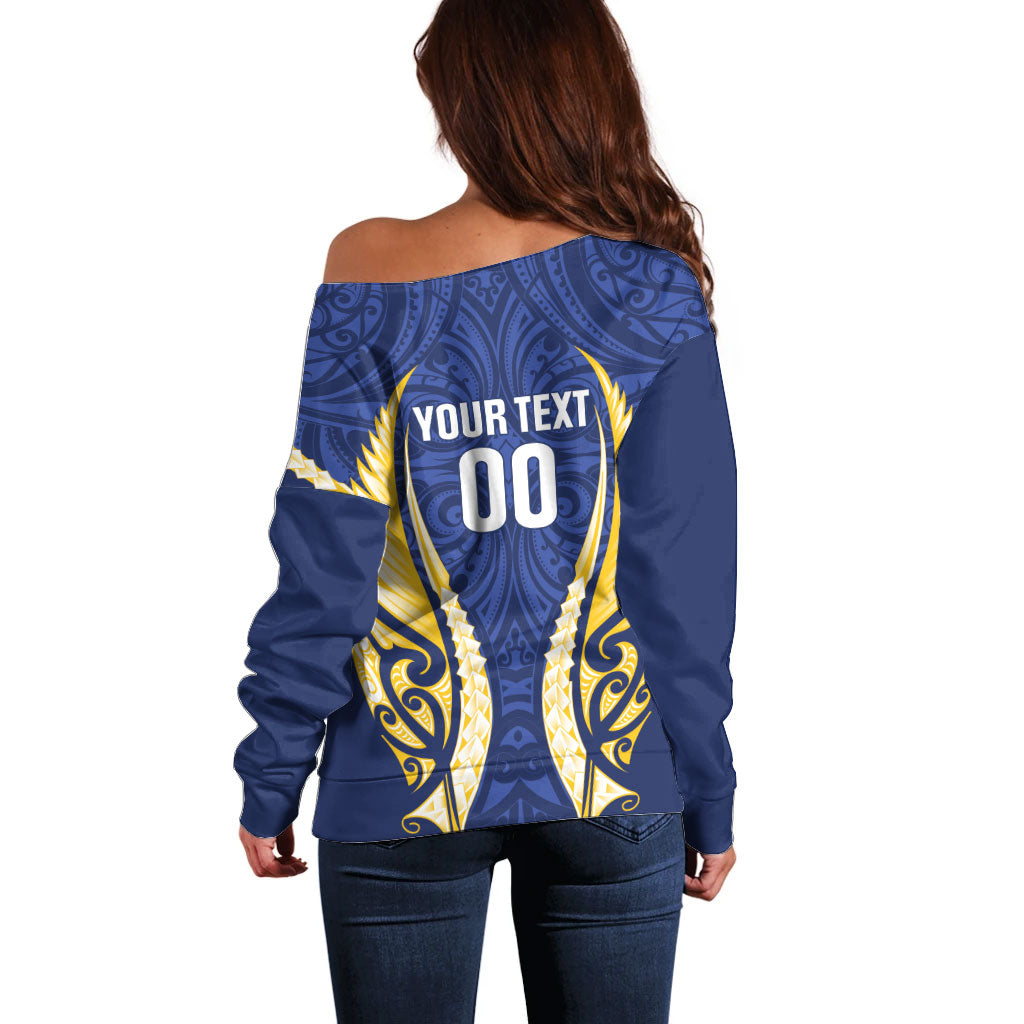 Bay of Plenty 2026 Rugby Custom Off Shoulder Sweater NZ Maori Silver Fern