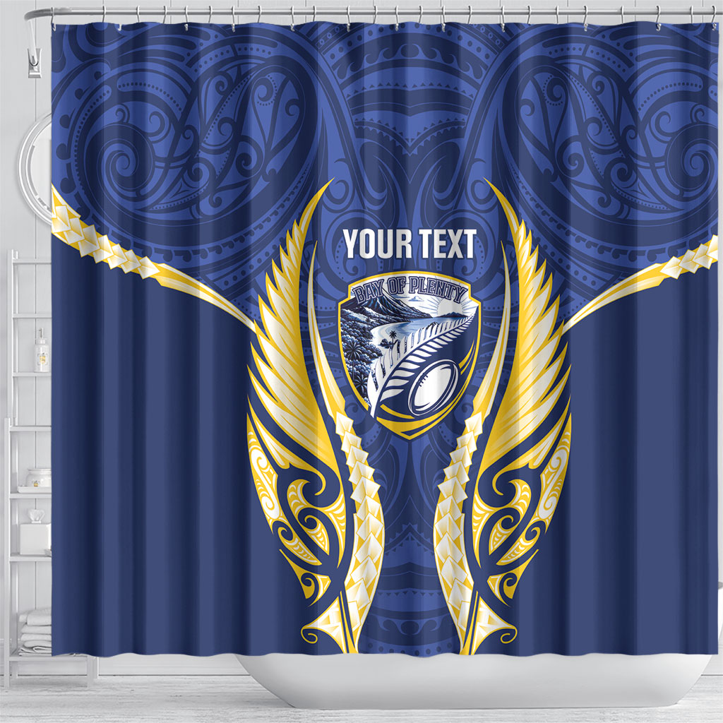 Bay of Plenty 2026 Rugby Custom Shower Curtain NZ Maori Silver Fern