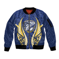 Bay of Plenty 2026 Rugby Custom Sleeve Zip Bomber Jacket NZ Maori Silver Fern