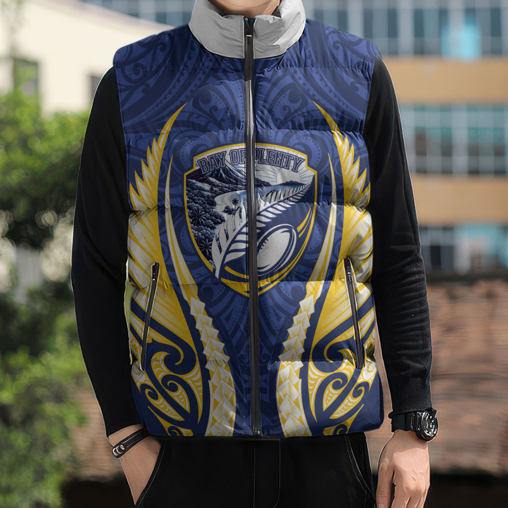 Bay of Plenty 2026 Rugby Custom Sleeveless Puffer Jacket NZ Maori Silver Fern