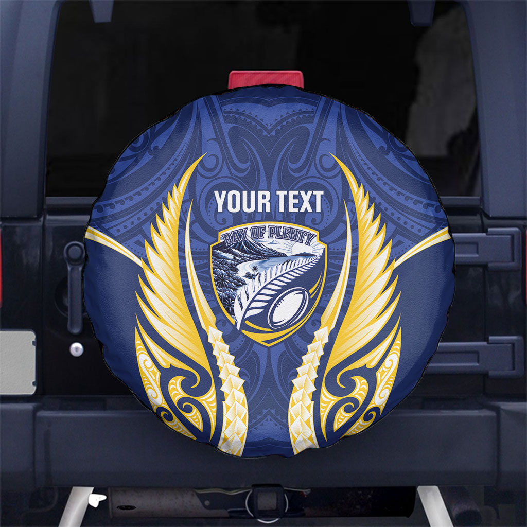 Bay of Plenty 2026 Rugby Custom Spare Tire Cover NZ Maori Silver Fern LT14 No hole Blue - Polynesian Pride