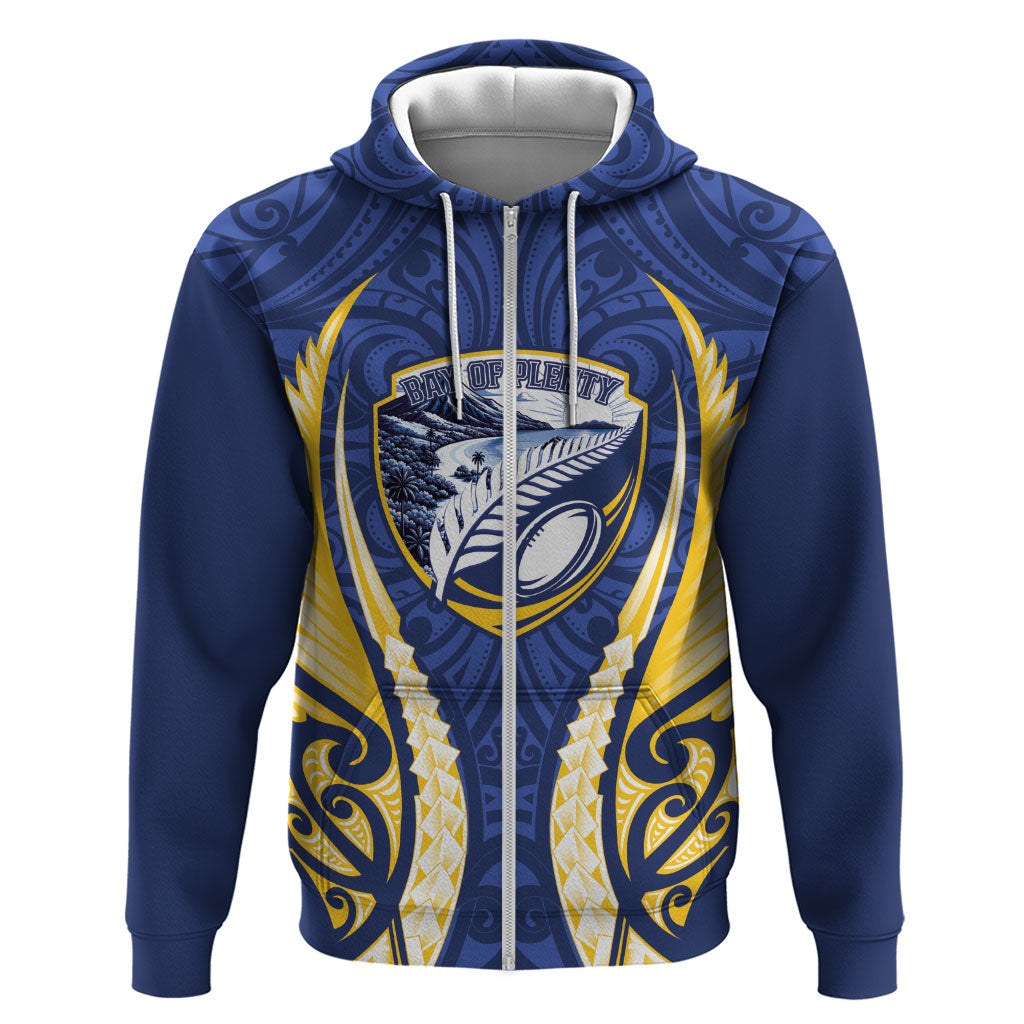 Bay of Plenty 2026 Rugby Custom Zip Hoodie NZ Maori Silver Fern