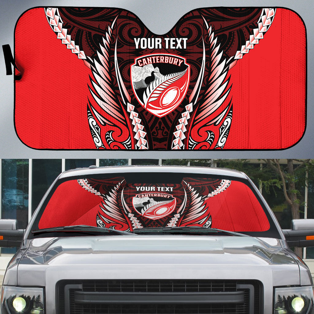 Canterbury 2026 Rugby Custom Auto Sun Shade NZ Maori Silver Fern