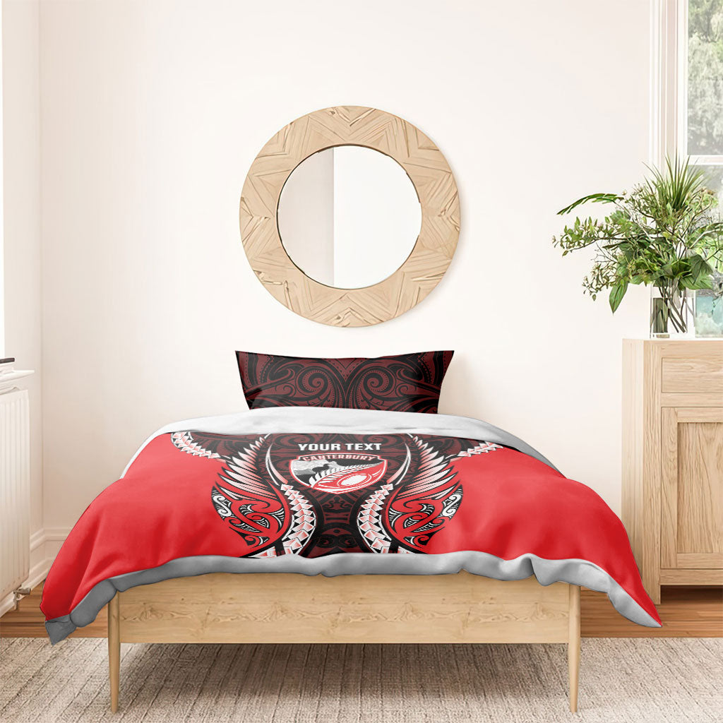 Canterbury 2026 Rugby Custom Bedding Set NZ Maori Silver Fern