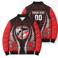 Canterbury 2026 Rugby Custom Bomber Puffer Jacket NZ Maori Silver Fern