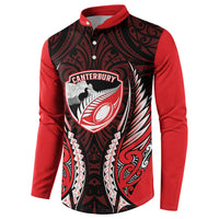 Canterbury 2026 Rugby Custom Button Sweatshirt NZ Maori Silver Fern