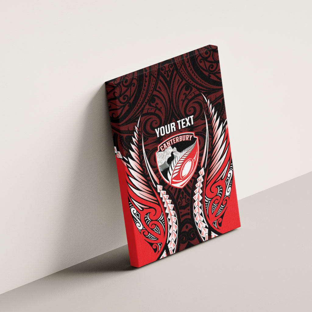 Canterbury 2026 Rugby Custom Canvas Wall Art NZ Maori Silver Fern