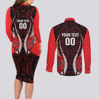 Canterbury 2026 Rugby Custom Couples Matching Long Sleeve Bodycon Dress and Long Sleeve Button Shirt NZ Maori Silver Fern