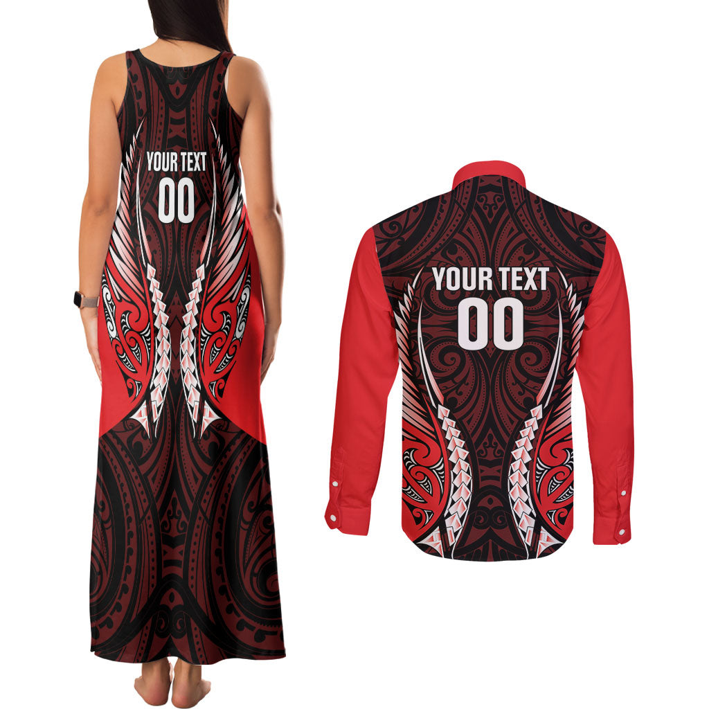 Canterbury 2026 Rugby Custom Couples Matching Tank Maxi Dress and Long Sleeve Button Shirt NZ Maori Silver Fern