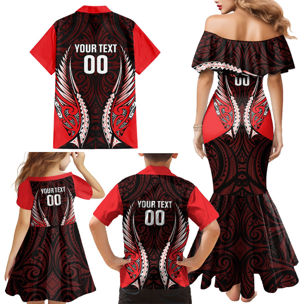 Canterbury 2026 Rugby Custom Family Matching Mermaid Dress and Hawaiian Shirt NZ Maori Silver Fern