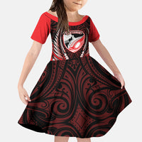 Canterbury 2026 Rugby Custom Family Matching Off Shoulder Short Dress and Hawaiian Shirt NZ Maori Silver Fern