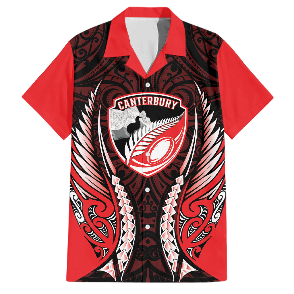 Canterbury 2026 Rugby Custom Family Matching Off Shoulder Short Dress and Hawaiian Shirt NZ Maori Silver Fern